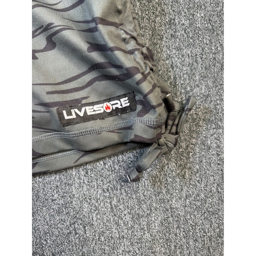 LiveSore Tiger Stripe Camo Scrunch Butt Booty Shorts gray Medium - Picture 3 of 6